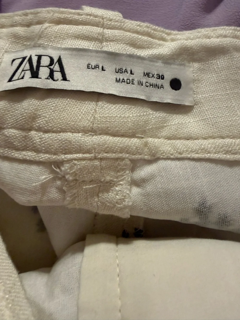 ZARA Linen Blend Embroidered
Wide Leg Pants White Black - Picture 6 of 7